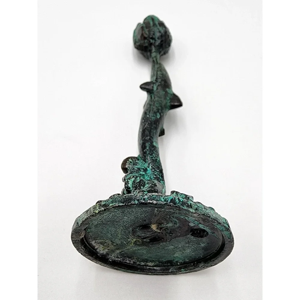 Antique‎ French Bronze Art Nouveau Candlesticks Flower Rose Motif Petina